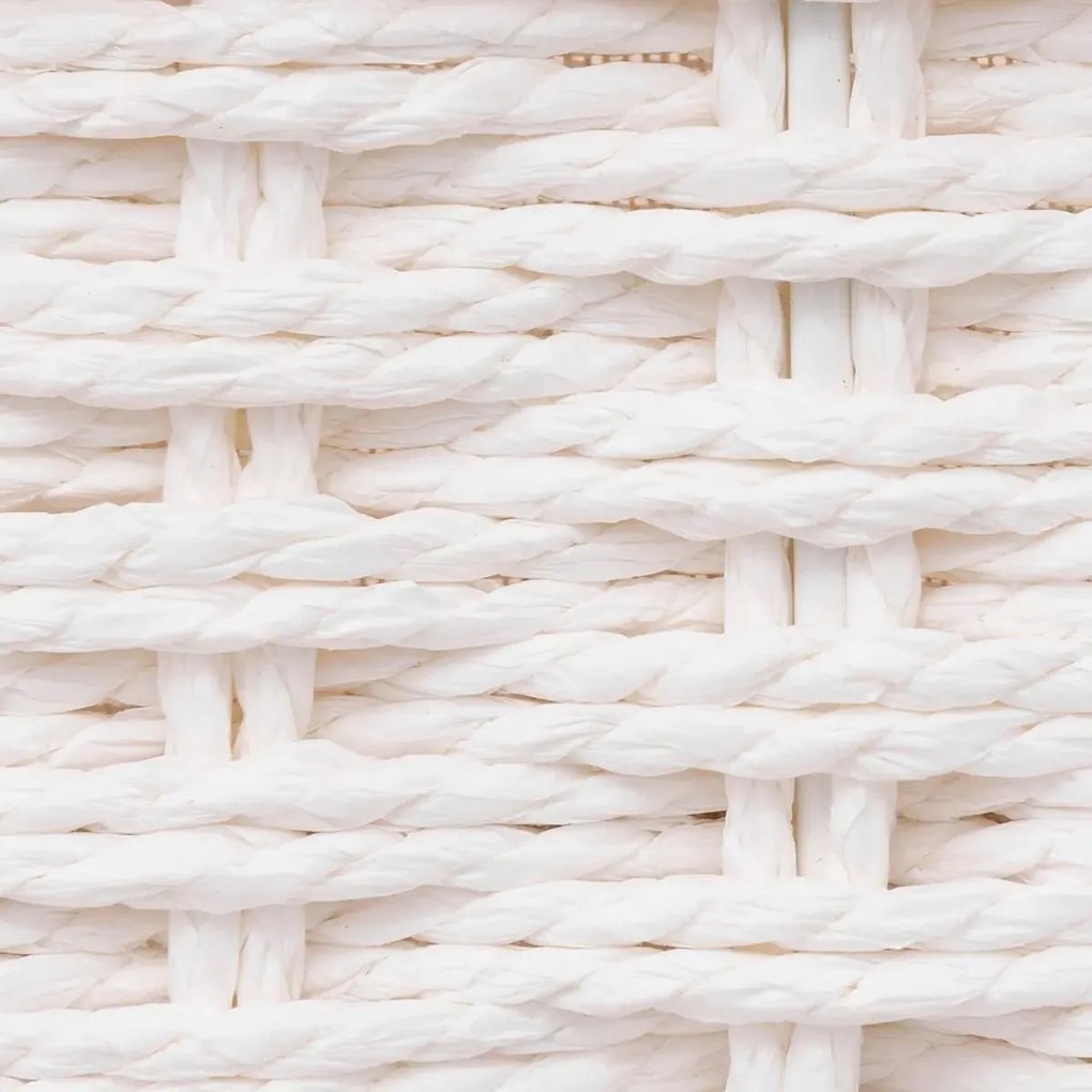 Комплект от 2 коша за съхранение 5five Costa, Хартия и памук, Бели