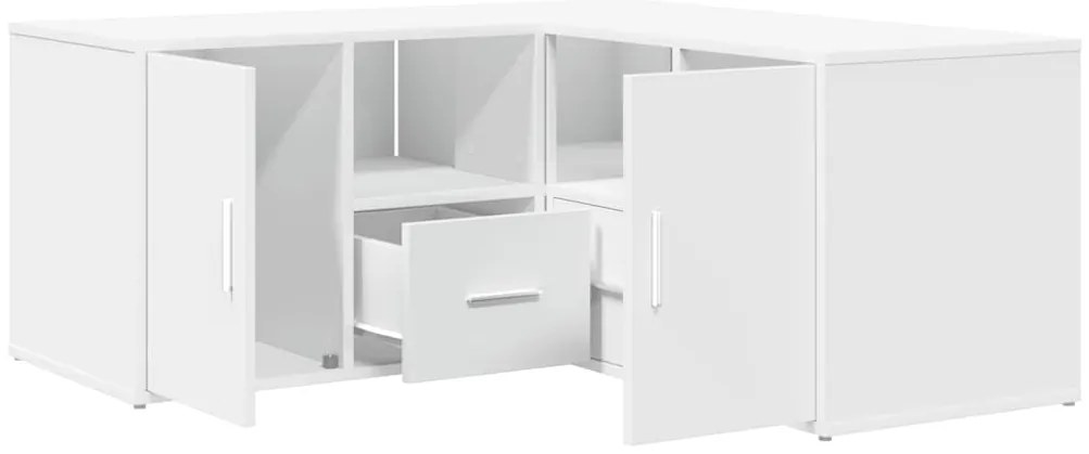 3307819 vidaXL Ъглов шкаф, бял, 160x40x45 см, инженерно дърво