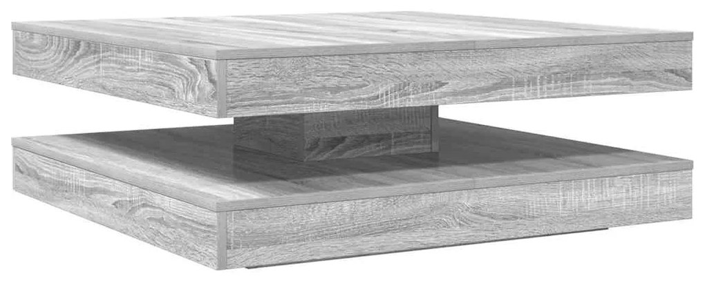 3321356 vidaXL Маса за кафе въртяща се на 360 градуса сива Sonoma 90x90x34,5cm