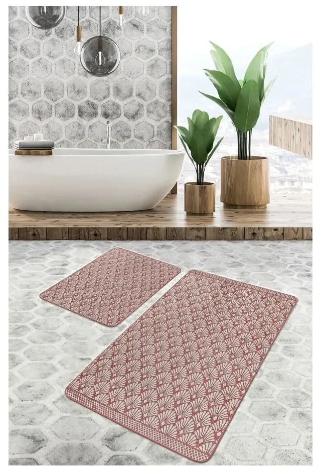Кафяви кадифени килими за баня в комплект от 2 бр. 60x100 cm – Mila Home