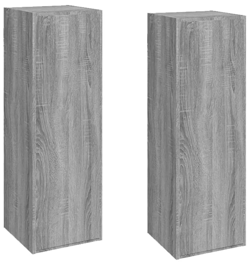 815750 vidaXL ТВ шкафове, 2 бр, сив сонома, 30,5x30x90 см, инженерно дърво