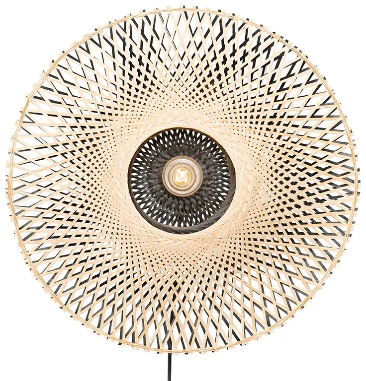 Ориенталски стенен аплик бамбук 50 см с щепсел - Rina