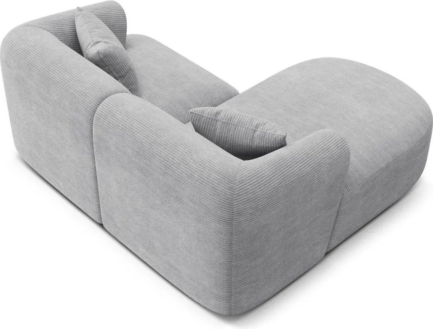 Светлосив ъглов диван от рипсено кадифе (ляв ъгъл) Campi – Cosmopolitan Design