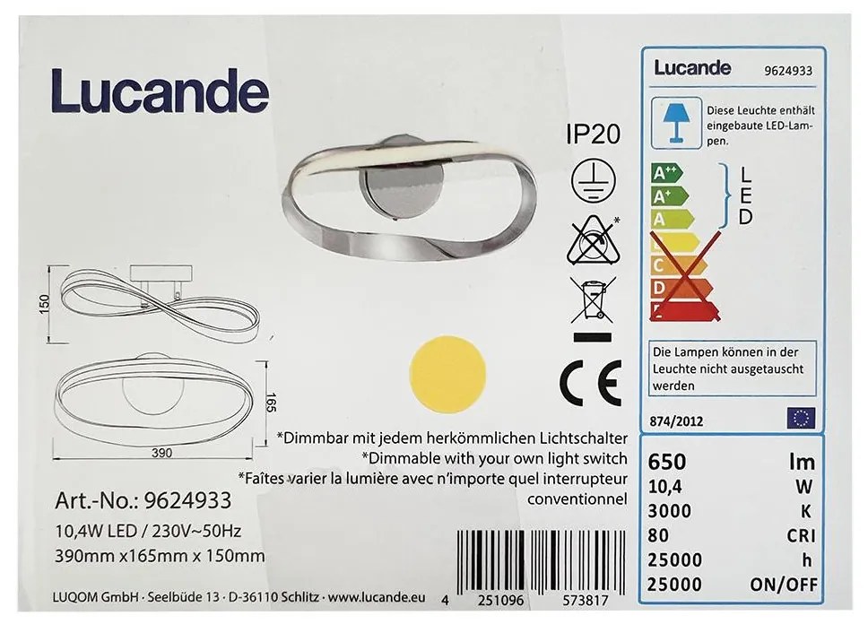 Lucande - LED Аплик XALIA LED/10,4W/230V