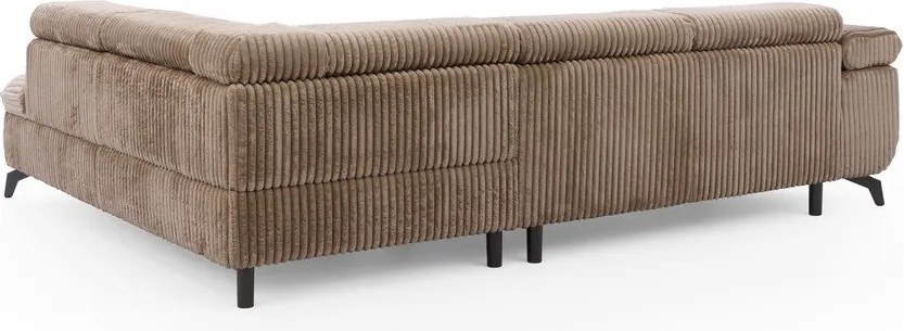 Кафяв ъглов диван от рипсено кадифе (десен ъгъл L форма) Marbeya – Ropez