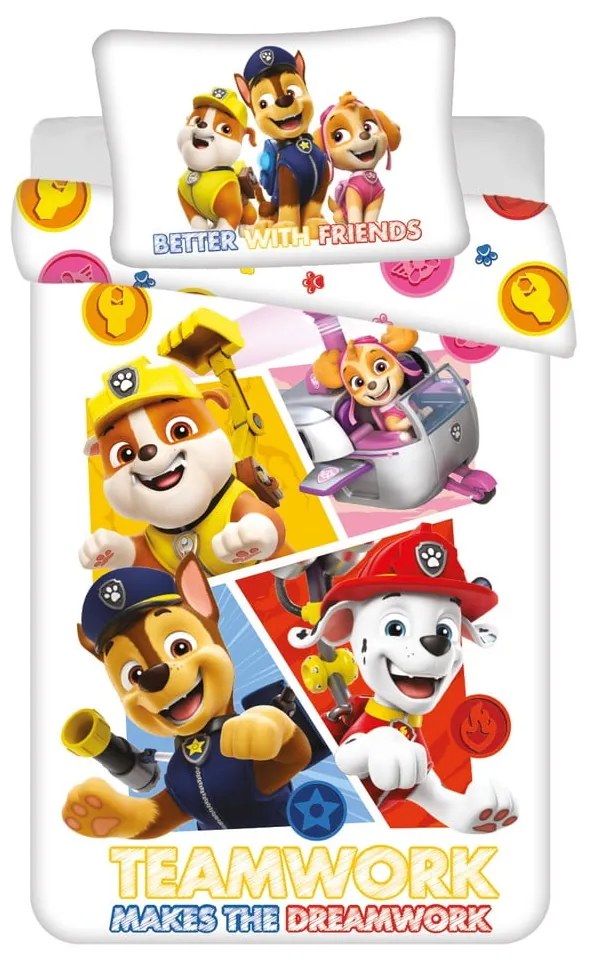 Памучно детско спално бельо 100x135 cm Paw Patrol – Jerry Fabrics