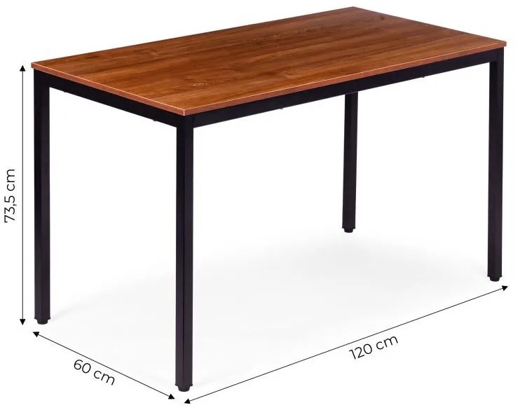Кухненска маса кафява 120 x 60 cm - универсална маса за 4-5 души