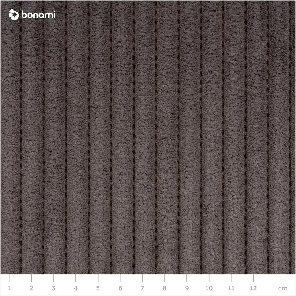 Кафяво-сив сгъваем ъглов диван от рипсено кадифе (U форма) Nihad – Bobochic Paris