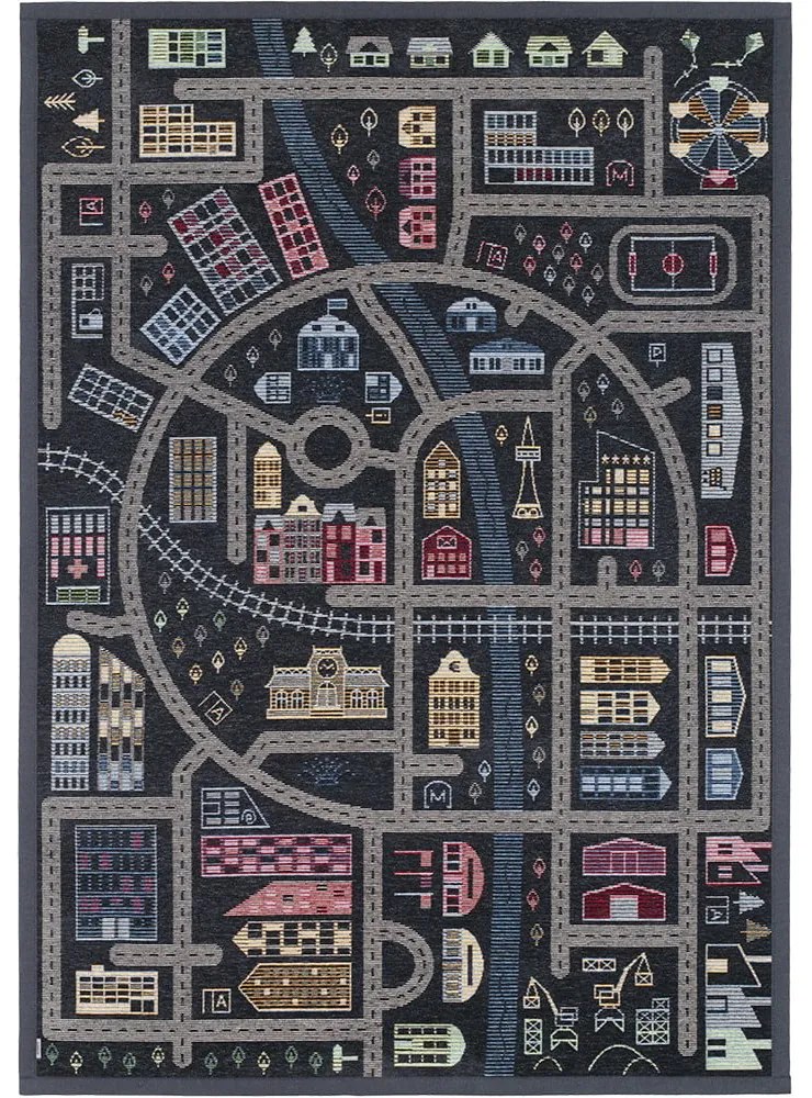 Черен двустранен детски килим, 160 x 230 cm Ülejõe - Narma