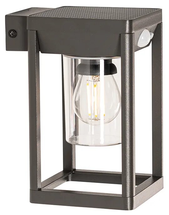 Външна стенна лампа тъмно сива с LED и димируема светлина на слънчева енергия - Sonne