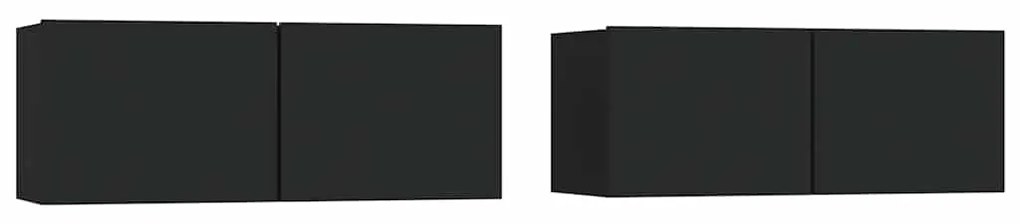 804536 vidaXL ТB шкафове, 2 бр, черни, 80x30x30 см, инженерно дърво