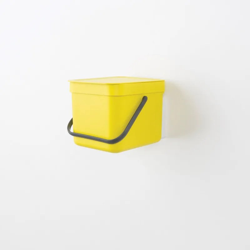 Кош за разделно събиране на боклук Brabantia Sort&Go 648974, 6 л, Дръжка, Възможност за стенен монтаж, Тъмносив