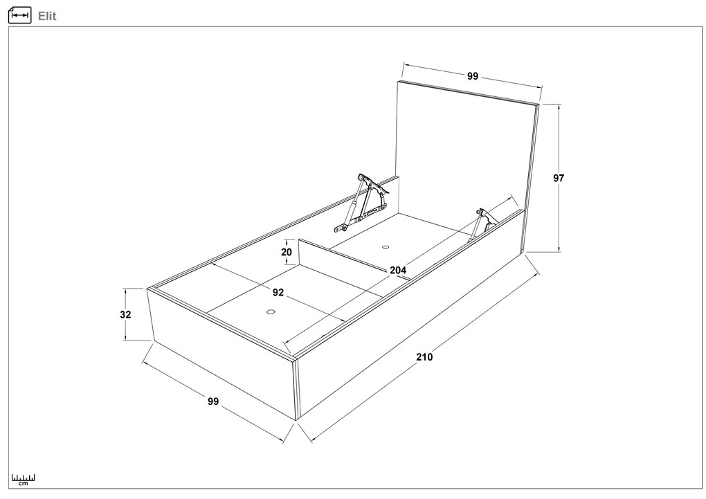 Тапицирано легло за матрак 90/200 Елит