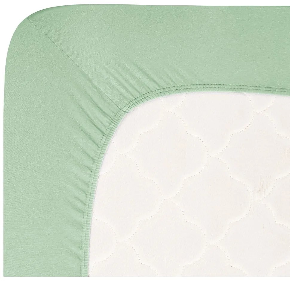 Зелен еластичен чаршаф от джърси 90x200 cm Boxspring – Andrea Simone