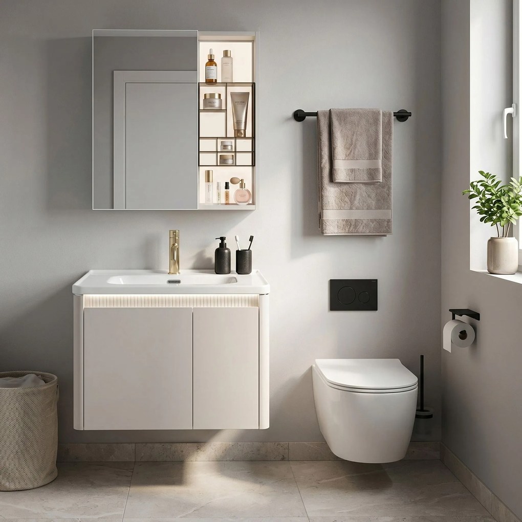Комплект мебели за баня с мивка DE07-60 Beige 60CM