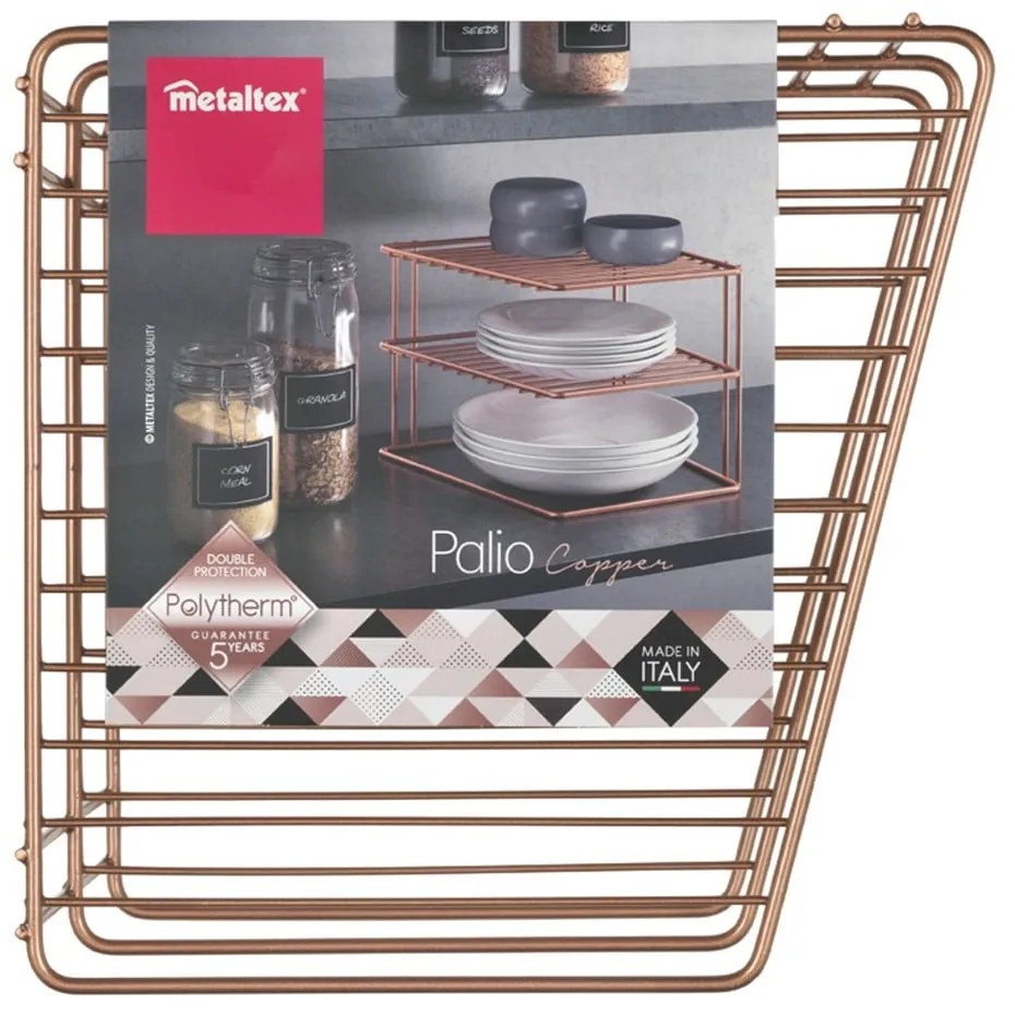 Стоманен допълнителен рафт в меден цвят 25x25 cm Palio – Metaltex