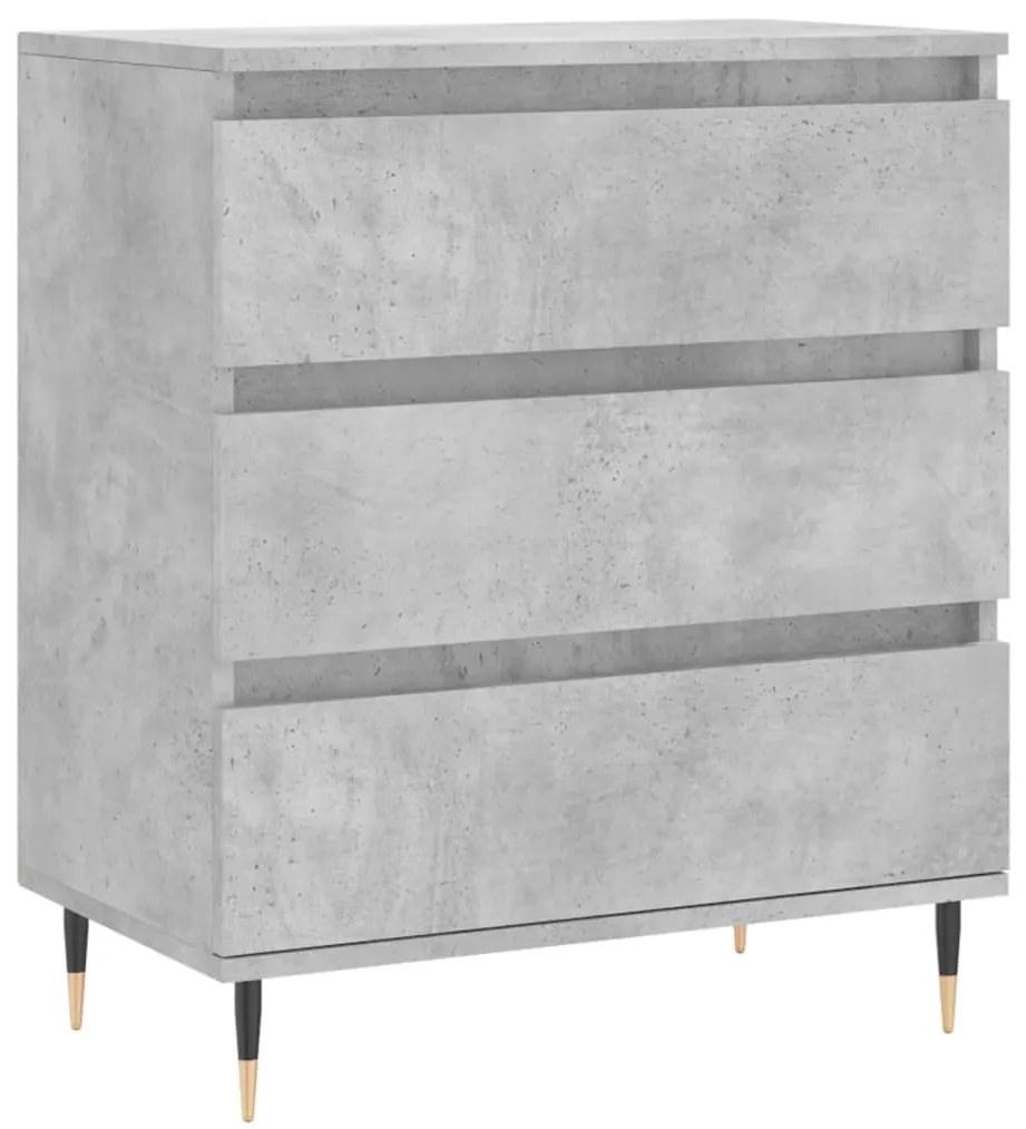 827176 vidaXL Сайдборд, бетонно сив, 60x35x70 см, инженерно дърво
