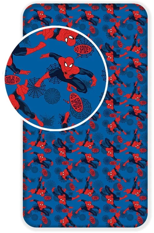 Детски памучен чаршаф Spiderman, 90 x 200 cm - Jerry Fabrics