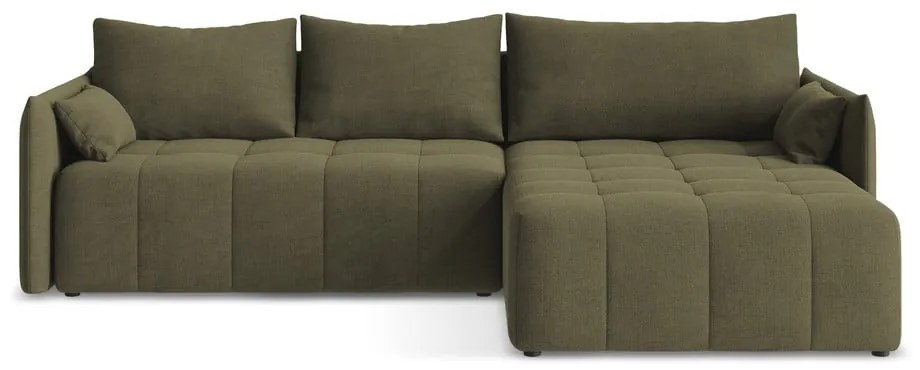 Разтегателен ъглов диван с място за съхранение в цвят каки (десен ъгъл) Moku – Makamii