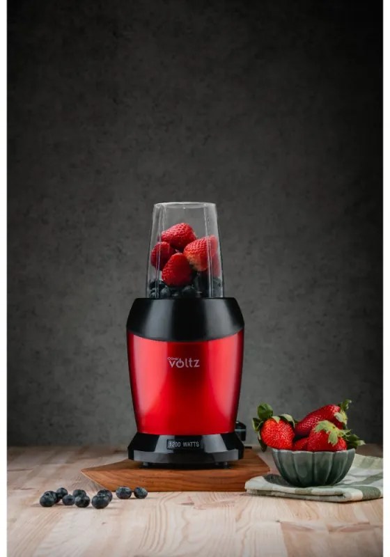 Нутри блендер Oliver Voltz OV51162DR, 1200 W, 2 чаши, Без BPA, 1л/800 мл, Трошене на лед, Червен