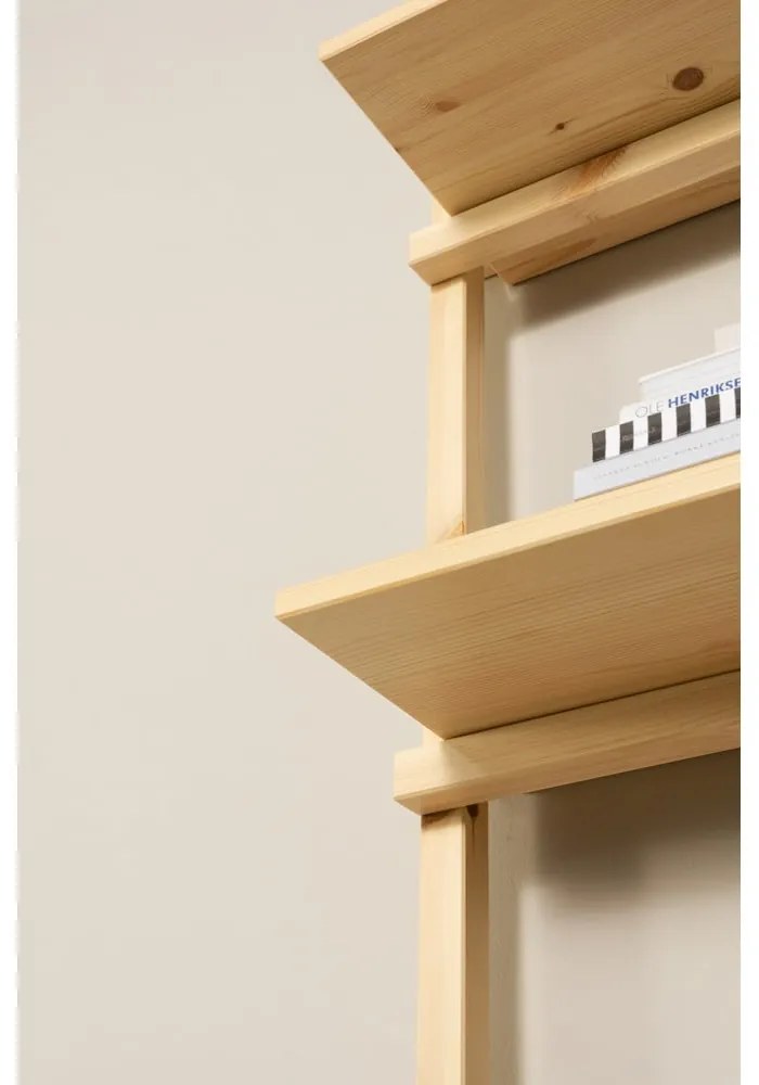 Стенна библиотека от масивен бор в естествен цвят 66x127 cm Groove – Karup Design