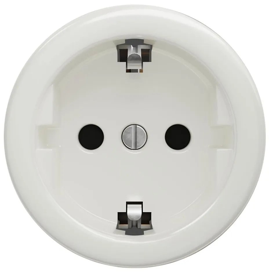 Kliklap - Винтидж домашен контакт без рамка SCHUKO 230V/16A бял