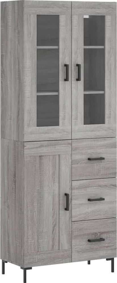 3198663 vidaXL Висок шкаф, сив сонома, 69,5x34x180 см, инженерно дърво