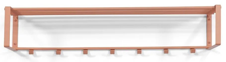 Метална стенна закачалка в цвят сьомга с рафт 100 cm Rex – Spinder Design