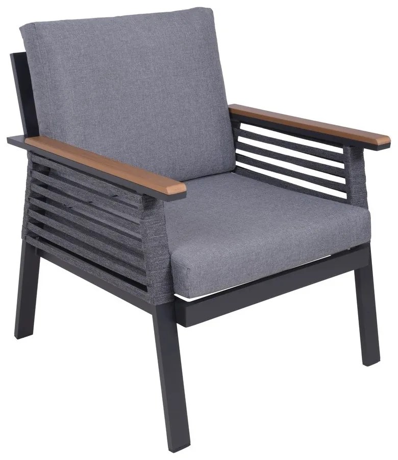 Тъмносив алуминиев градински комплект за отдих за 4 души Denia – Garden Pleasure