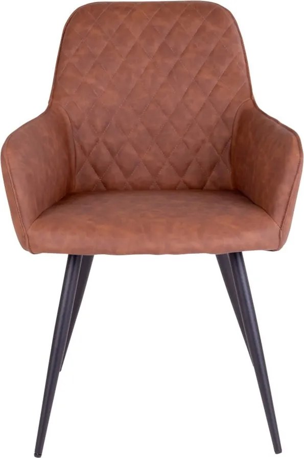 Кафяви тапицирани трапезни столове в комплект с подлакътници 2 бр. Harbo – House Nordic