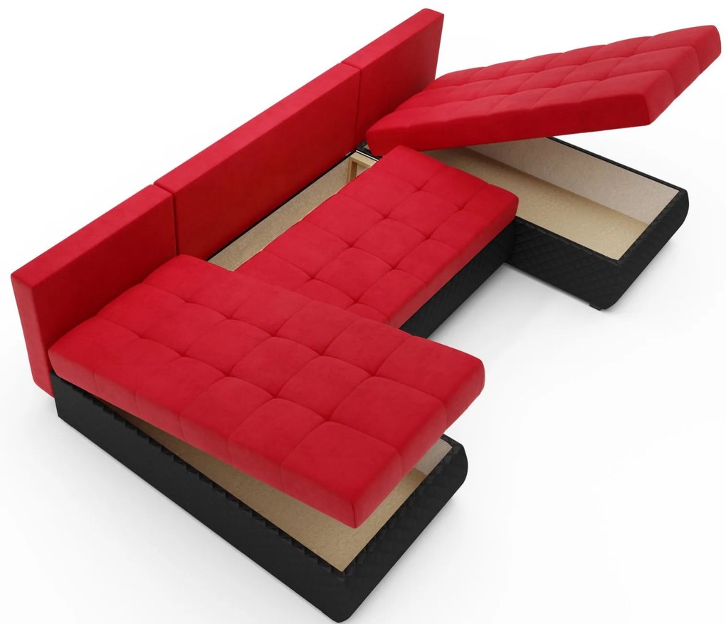 Ъглов диван Malaga-Kokkino-Mauro