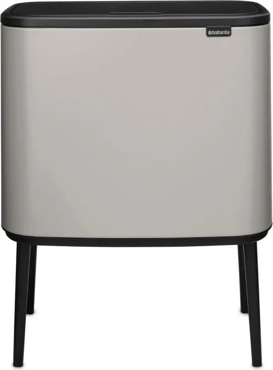 Кош за боклук Brabantia Bo Touch 1010451, 36 л, Плавно и безшумно отваряне, Голям отвор, Светлосив