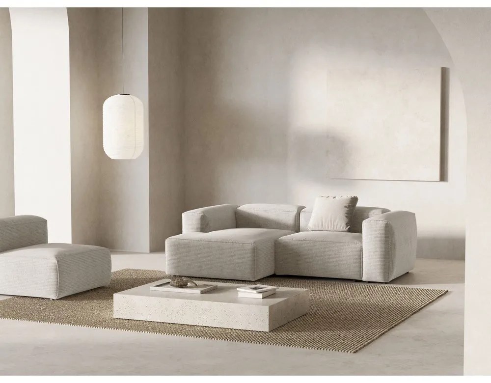 Бежов ъглов диван от рипсено кадифе (ляв ъгъл) Bergamo – Cosmopolitan Design