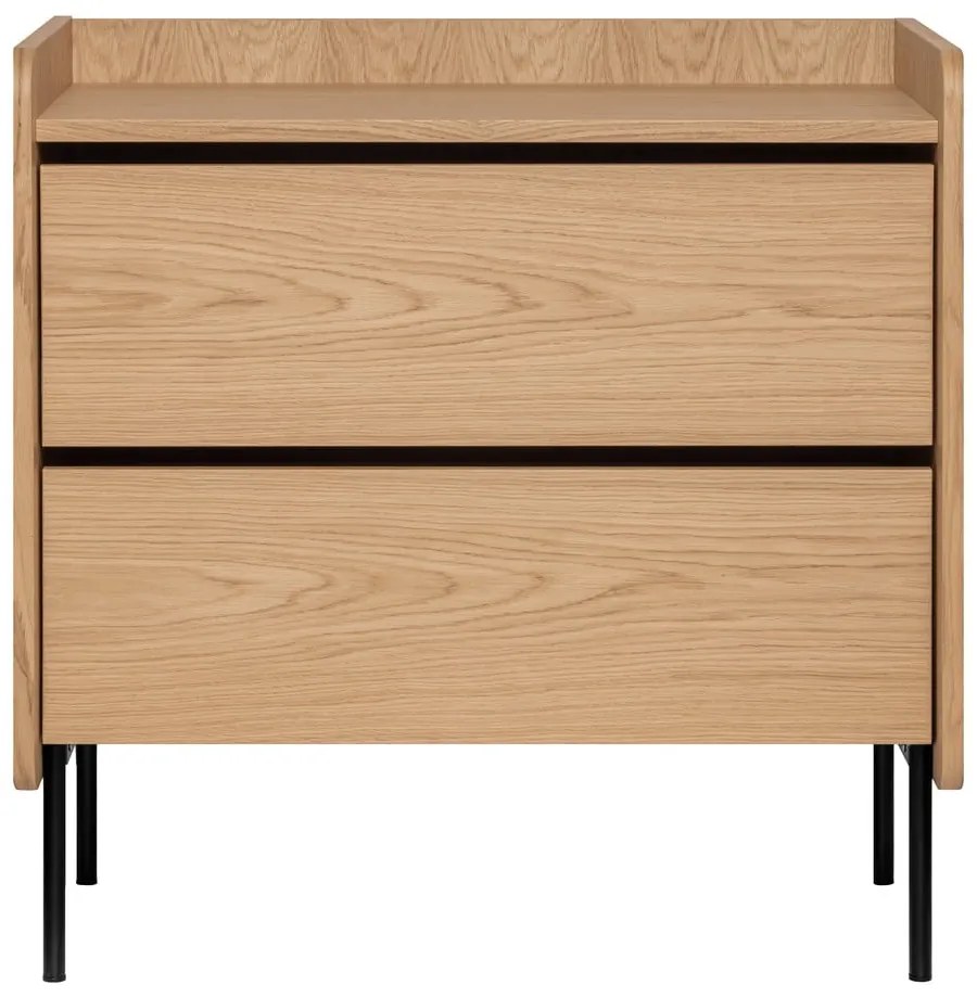 Висок скрин с дъбов декор в естествен цвят 80x82 cm Wrap - Bonami Selection