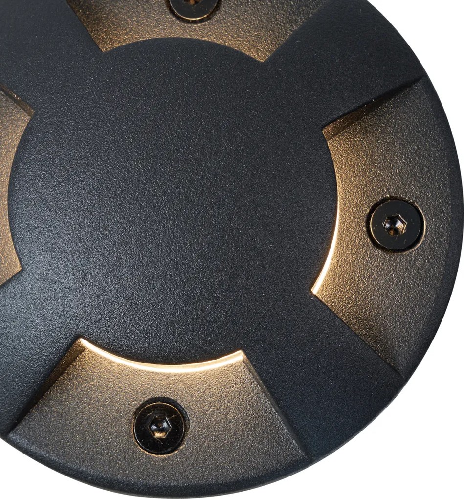 Модерен градински прожектор черен GU10 50mm 4-светлинен ефект IP65 - Cellar