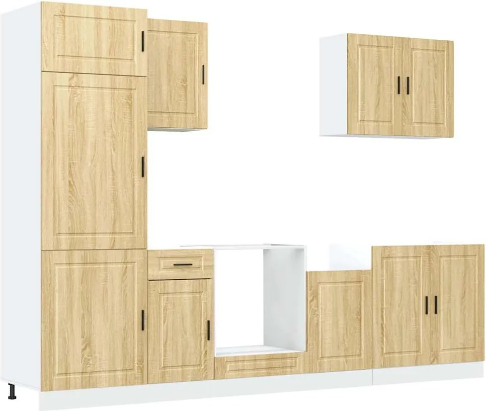 3314784 vidaXL Комплект кухненски шкафове, 7 части, "Porto", дъб сонома, инженерно дърво