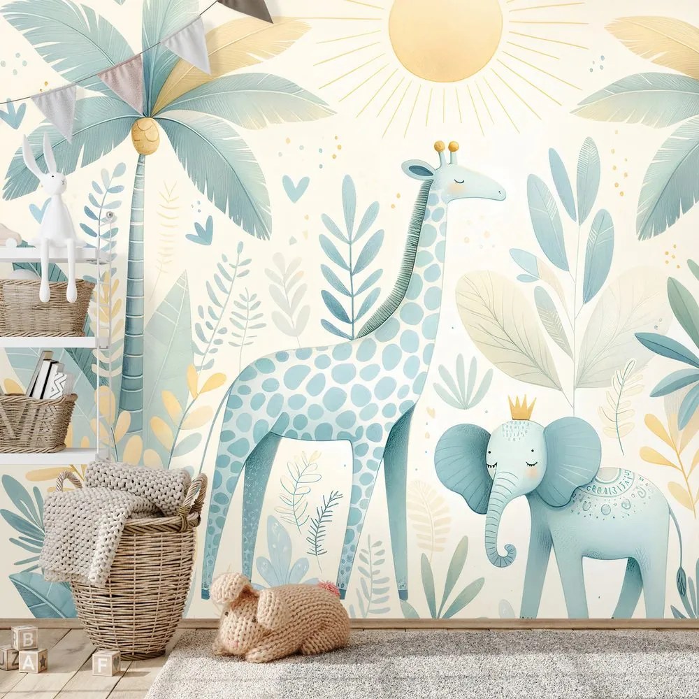 Самозалепващ тапет – Сладки животни в джунглата