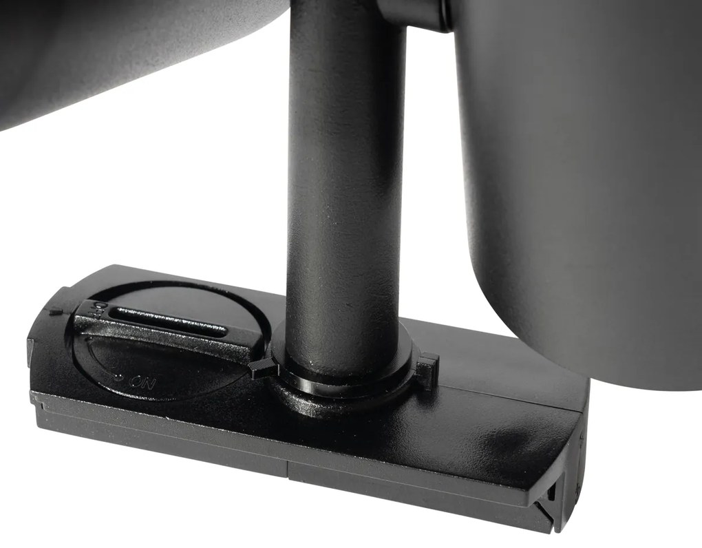 Модерен 1-фазен релсов прожектор черен 2-светлина - Iconic Scopio