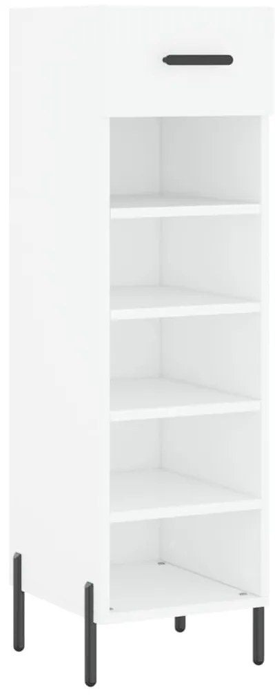 829684 vidaXL Шкаф за обувки, бял, 30x35x105 см, инженерно дърво