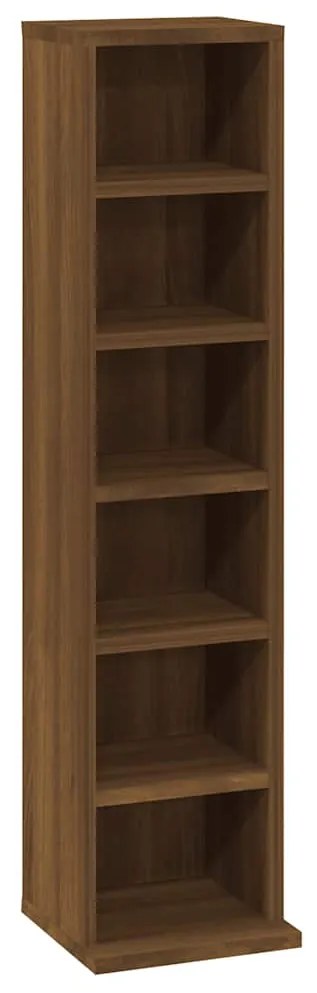815074 vidaXL Етажерка за дискове, кафяв дъб, 21x20x88 см, инженерно дърво