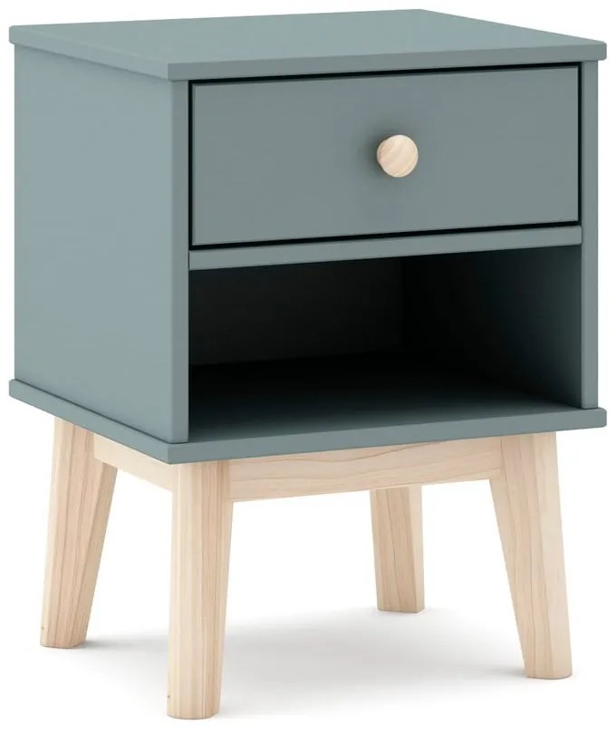 Детско нощно шкафче сиво-зелено Esteban – Marckeric