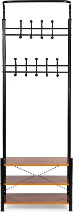 Стилен стелаж за дрехи, включващ рафтове за обувки