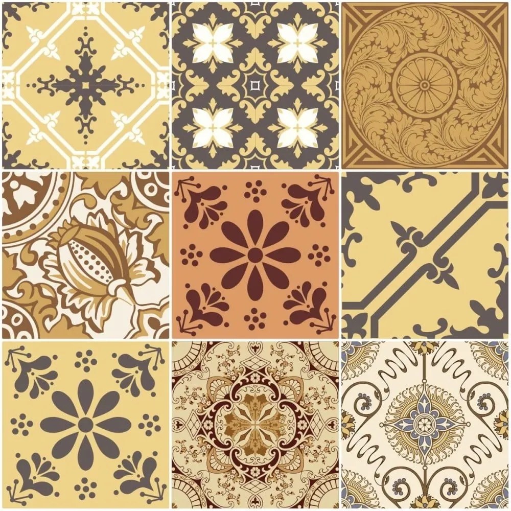 Комплект от 9 стикера за къщички, 10 x 10 cm Baroque - Ambiance