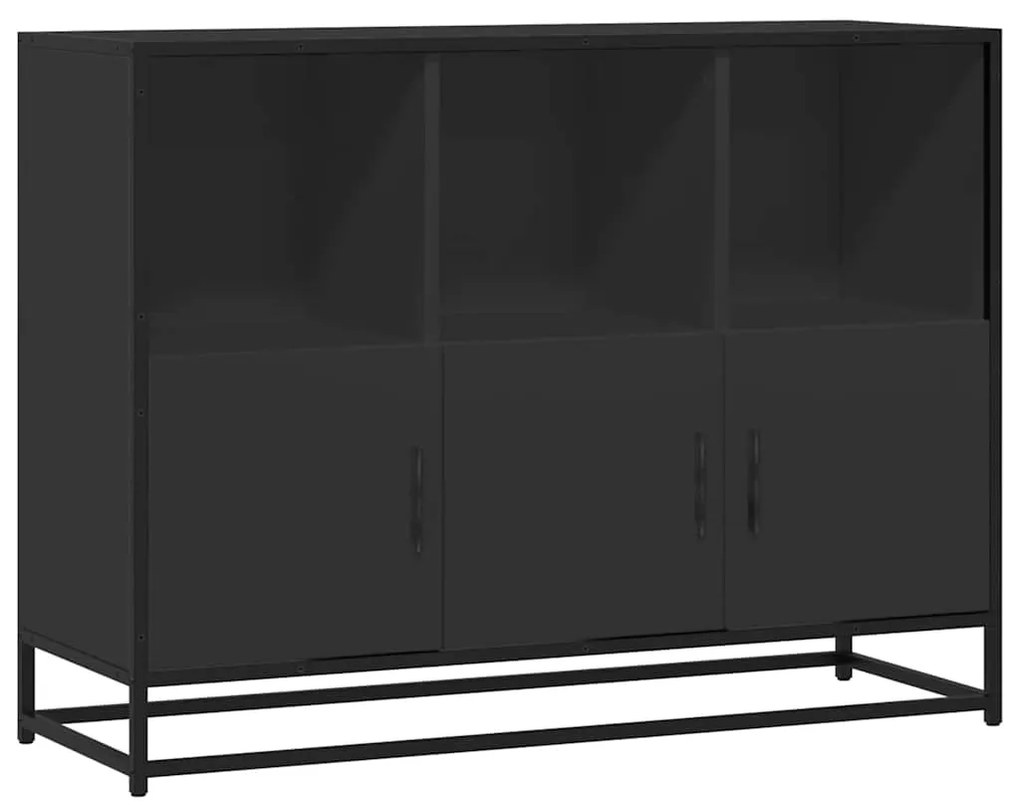 849029 vidaXL Сайдборд, черен, 100x35x76 см, инженерно дърво