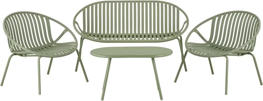 Зелен пластмасов градински комплект за отдих за 4 души Saly – House Nordic