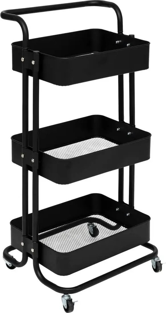 Кухненска количка 5five Black Edition, Черен, Метал, 3 нива