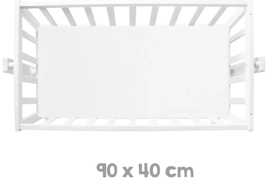 Бяла люлка на колела с балдахин 40x90 cm Little stars - Roba