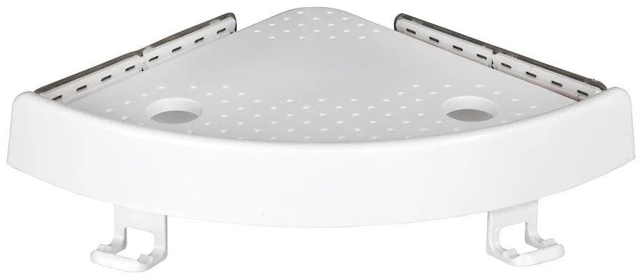 Бял ъглов самоносещ пластмасов рафт за баня Quick-Fit - Allstar