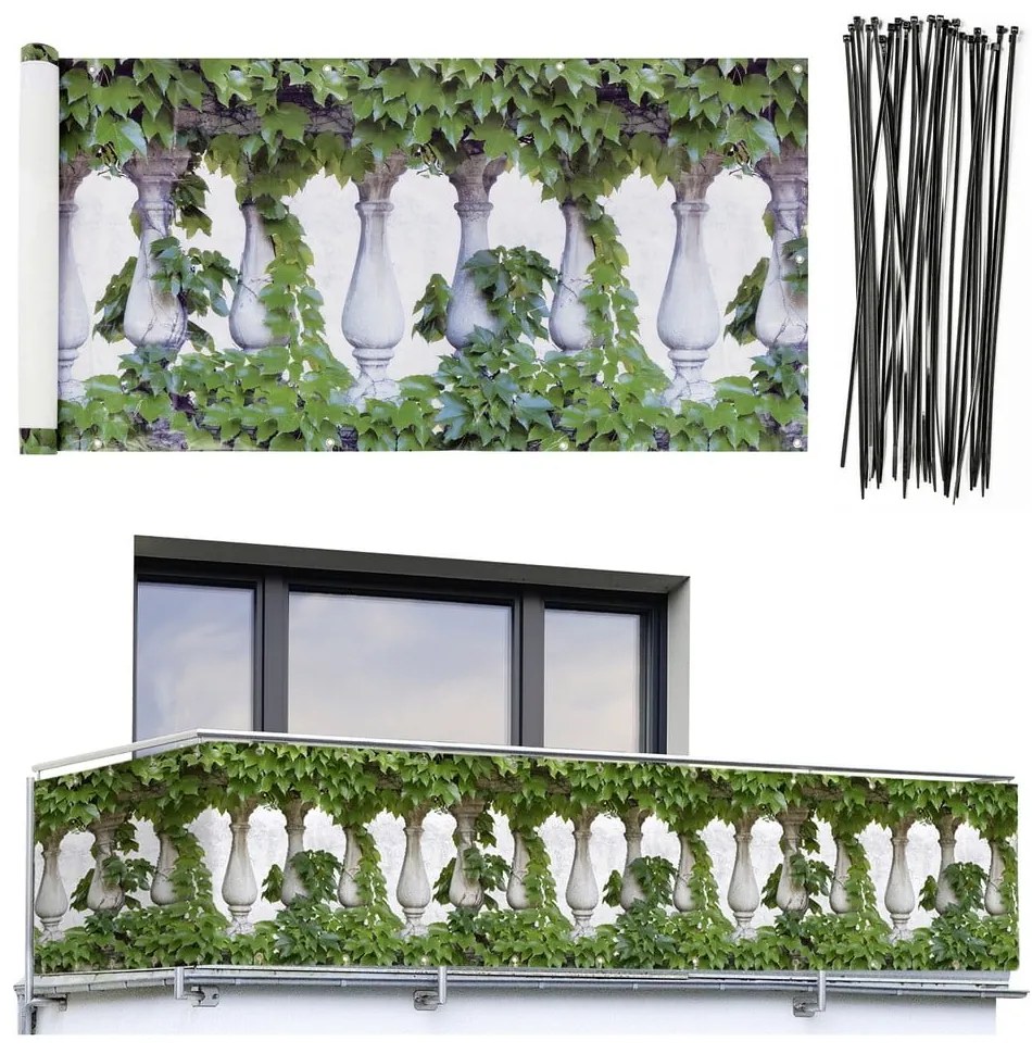 Зелен пластмасов параван за балкон 500x85 cm - Maximex