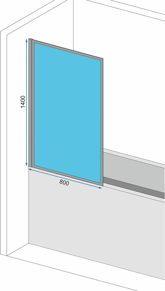 Параван за вана-подвижен Rea Lagos 80 Chrome